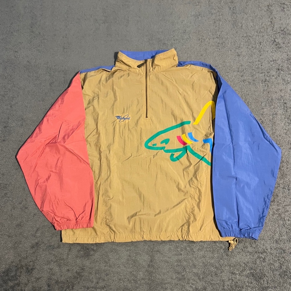 Vintage Reebok Greg Norman Shark Windbreaker 1/4 Zip Colorblock Pullover Mens XL